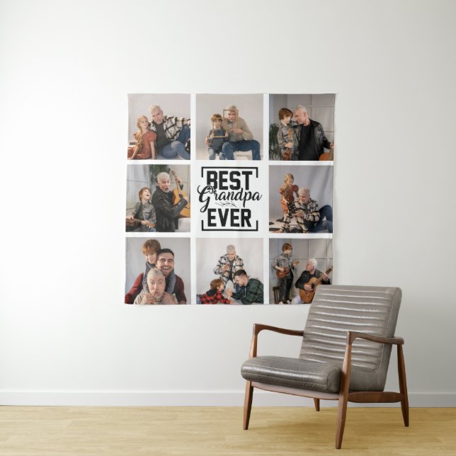 Mejor Abuelo del Mundo 8 Colage de Fotos Tapiz (In situ)
