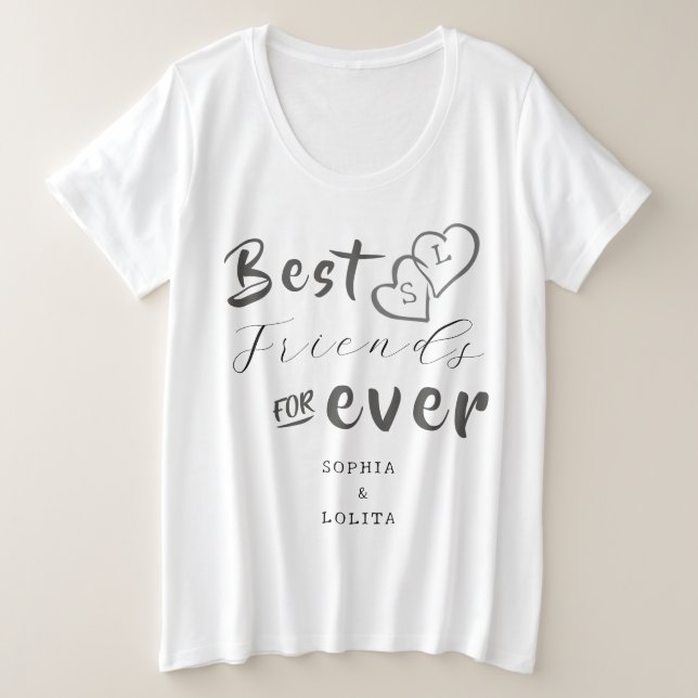 Mejor amiga de la camiseta de una Personalizado (Anverso del diseño)
