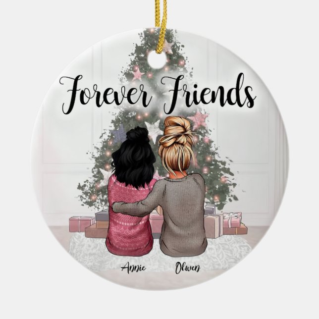 Mejor Amigos Personalizados Para Siempre Ornamento (Frente)