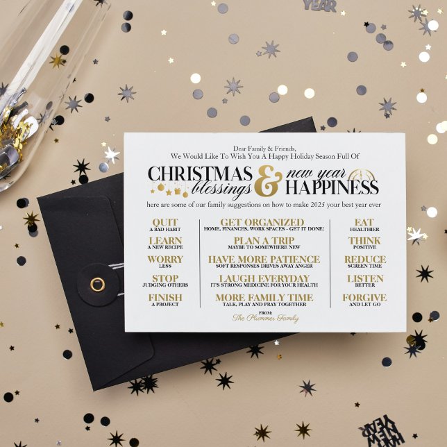 Mejor año de vacaciones y tarjeta de Año Nuevo (Give friends and family some friendly advice with this fun holiday card. Your sure to get smile)