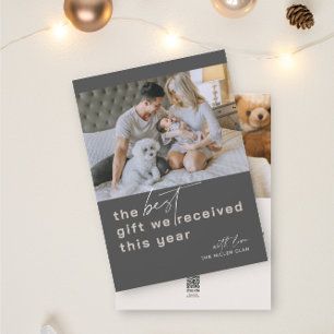 Mejor anuncio de nacimiento de festividad gris con