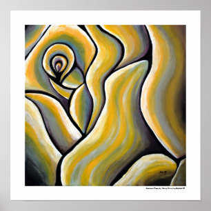 Mejor Arte Abstracto Moderno de Rosa Amarilla Flor