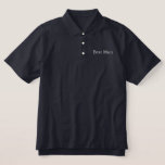 Mejor Camisa Polo Hombre<br><div class="desc">La mejor camiseta de hombre polo se muestra en la Marina con texto bordado en blanco. Personalizar este artículo o compra como se muestra.</div>