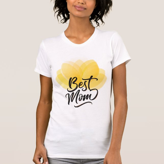 Mejor camiseta de mamá con flor amarillo (Anverso)