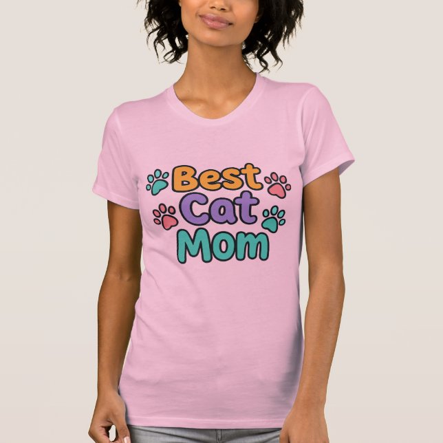Mejor Camiseta De Mamá Gato - Diseño De Papas Colo (Anverso)