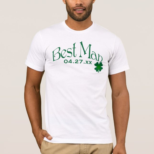 Mejor camiseta masculina verde esmeralda y blanca (Anverso)