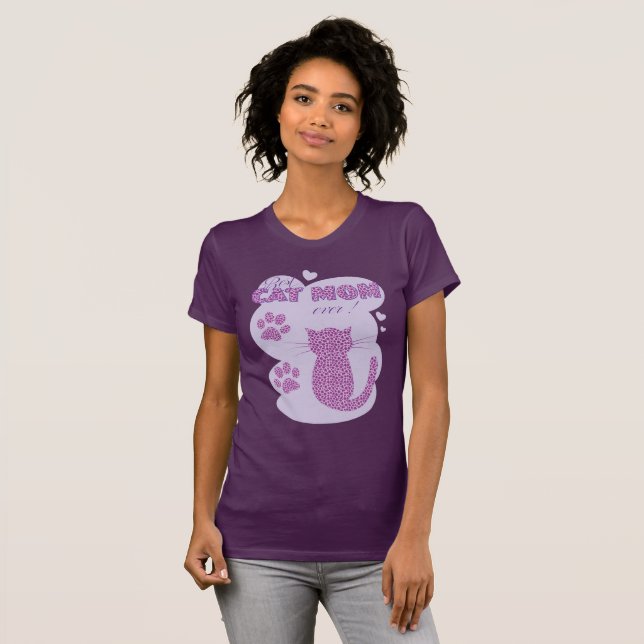 Mejor Camiseta Púrpura De Mamá Gato (Anverso completo)