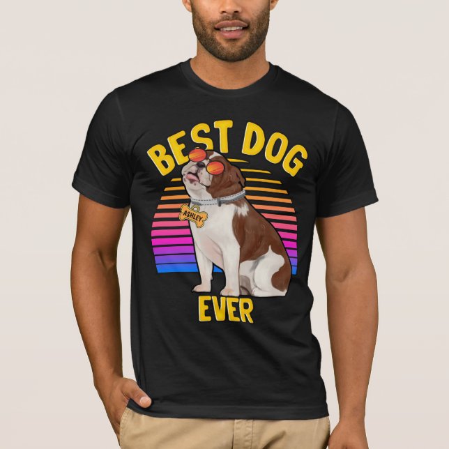 Mejor camiseta retro de perro de Bulldog inglés (Anverso)
