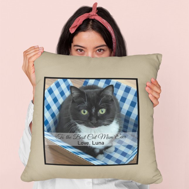 Mejor Cojín decorativo de fotos de mamá de gatos (Subido por el creador)
