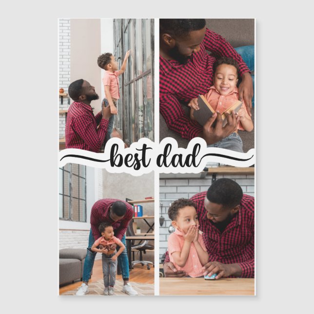 Mejor Collage de fotos personalizado de papá 4 (Anverso)