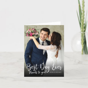 Mejor Día de Boda Elegante Agradecimiento Foto