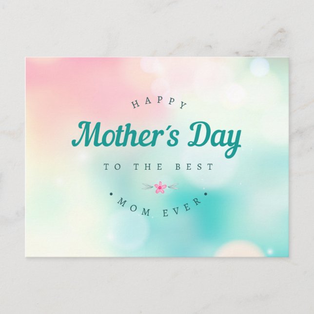 Mejor Día de la Madre Feliz | Postal (Anverso)