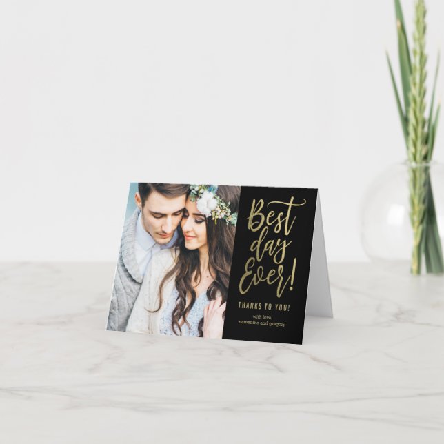 Mejor Día EDITABLE COLOR Gracias Tarjeta (Anverso)