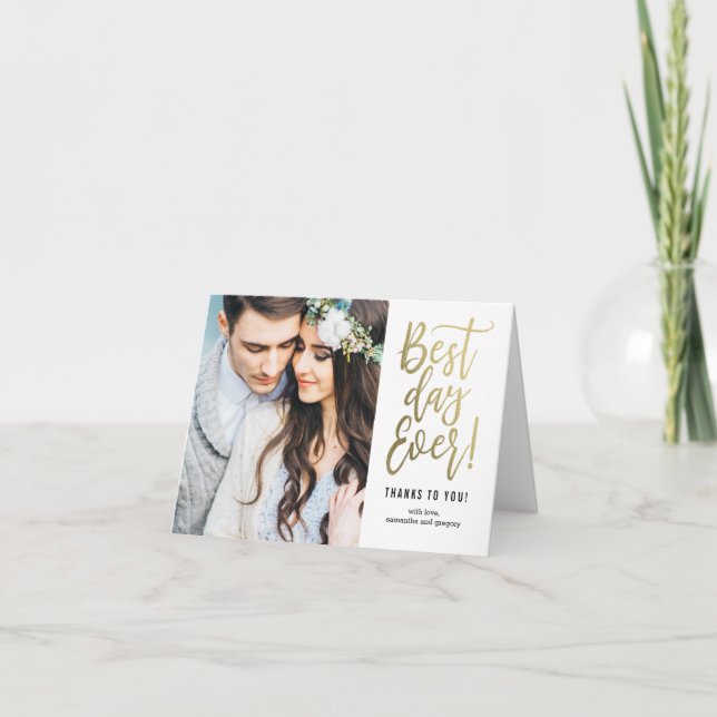 Mejor Día EDITABLE COLOR Gracias Tarjeta (Anverso)