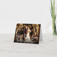 Mejor Día Elegante Foto Agradecimiento Boda