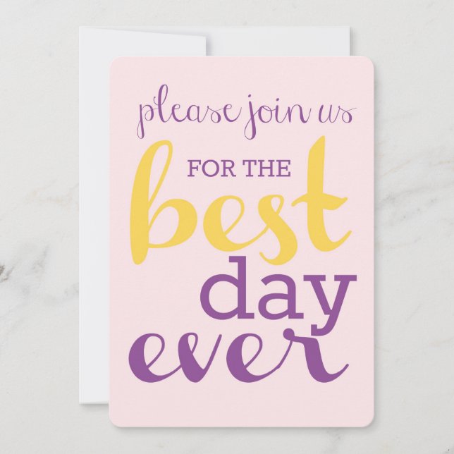 Mejor Día Invitación a la Boda - Plumeria/Oro (Anverso)