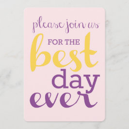 Mejor Día Invitación a la Boda - Plumeria/Oro