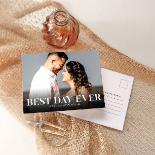 Mejor Día Simple Tarjeta de Agradecimiento de Boda
