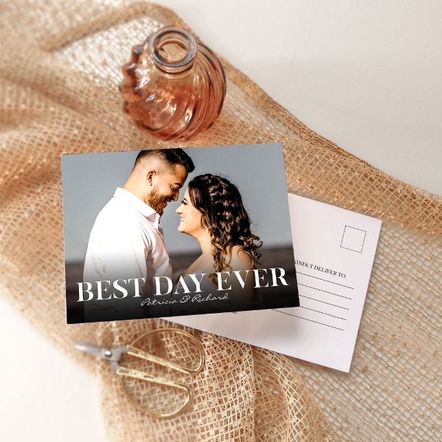 Mejor Día Simple Tarjeta de Agradecimiento de Boda (Subido por el creador)