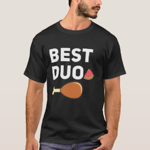 Mejor Dúo Gracioso Pollo Frito sandía Camiseta