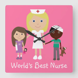 Mejor Enfermera del Mundo con Niños Relojes Rosa