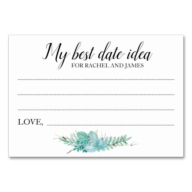 Mejor Fecha Idea Boda Ducha Suculenta Tarjeta (Anverso)
