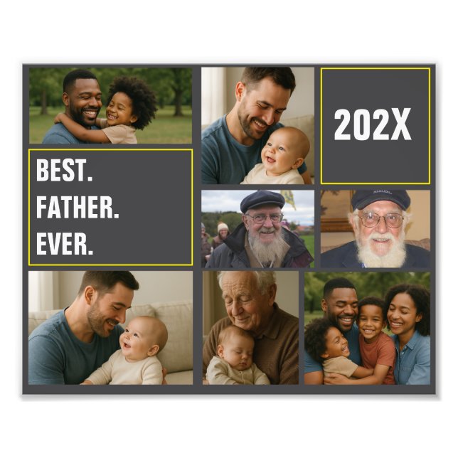 Mejor foto collage de padre de todos los tiempos y (Frente)