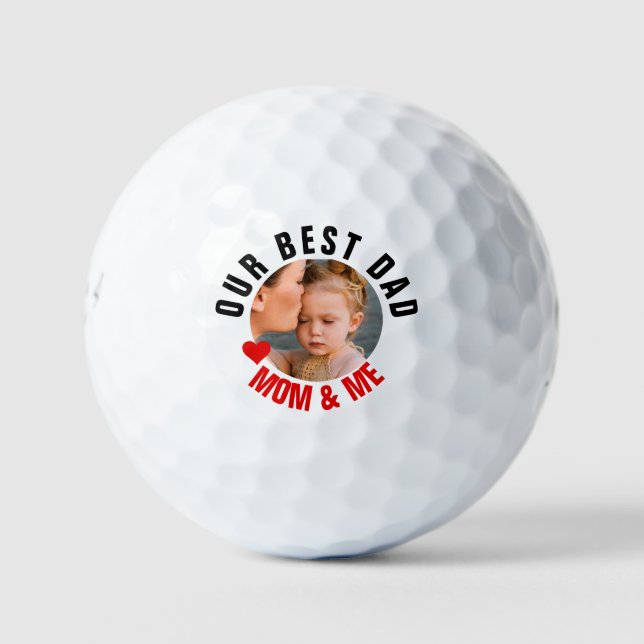 Mejor foto de papá personaliza bolas de golf (Anverso)