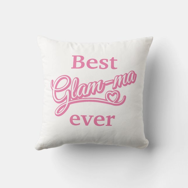 Mejor Glamma de la historia Foto de almohada rosa/ (Reverso)