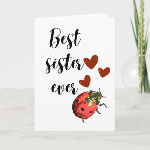 Mejor Hermana del Mundo Tarjeta de Mariquita Linda