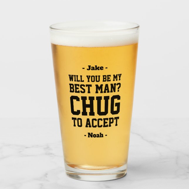 Mejor hombre propone a Chug aceptar cerveza gracio (Anverso (lleno))