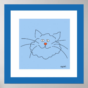 Mejor impresión de cartel de Blue Cat 16x16