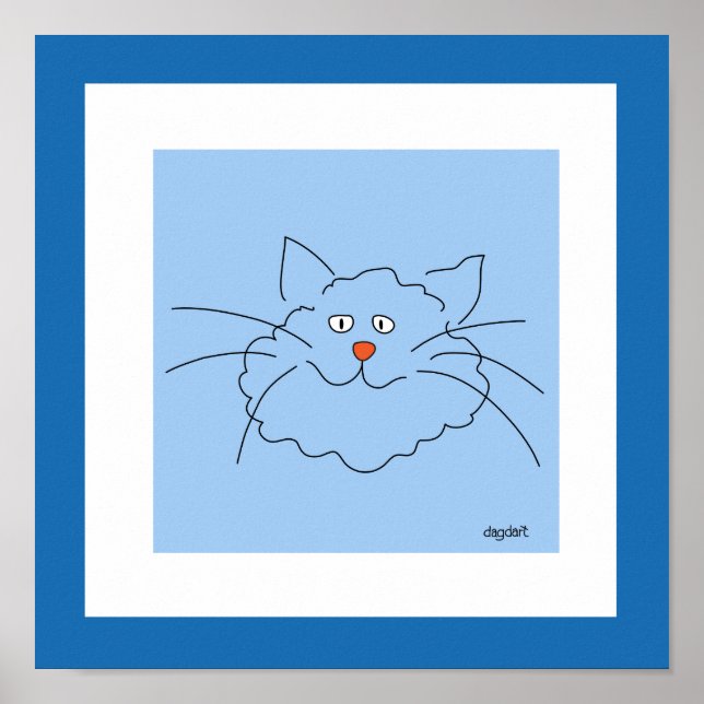 Mejor impresión de Poster de gato azul (Frente)
