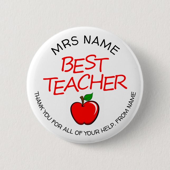 Mejor insignia adaptable del botón del profesor (Anverso)