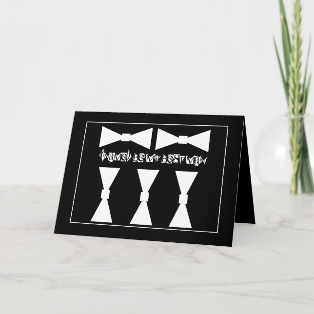 Mejor Invitación a la boda de hombre con lazos de  (Anverso)