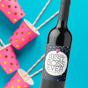 Mejor jefe de la ETIQUETA de VINO de jubilación