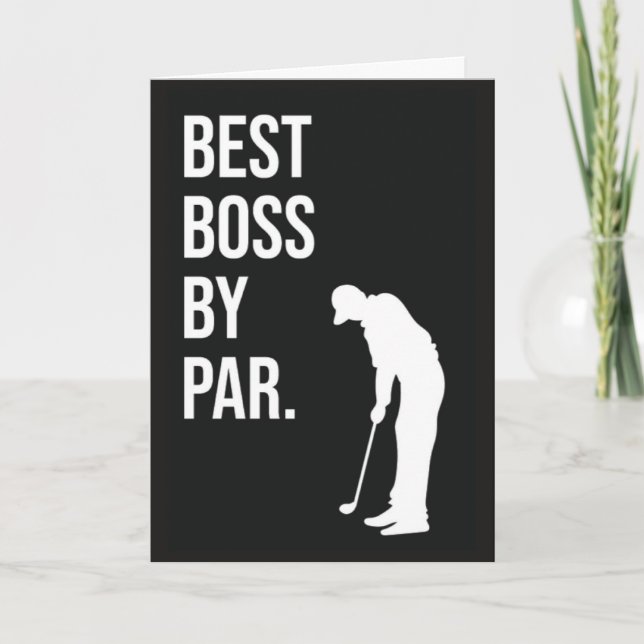 Mejor Jefe Por Par Tarjetas Divertidas de Golf par (Anverso)