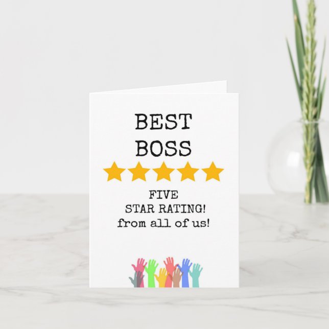 Mejor Jefe, Tarjeta de Apreciación (Anverso)