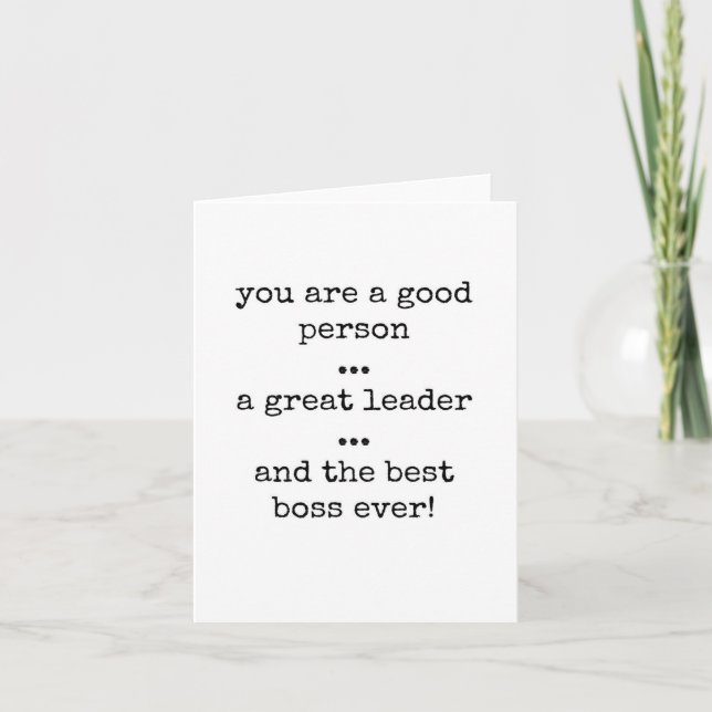 Mejor Jefe, Tarjeta de Apreciación Jefe, Buen Líde (Anverso)