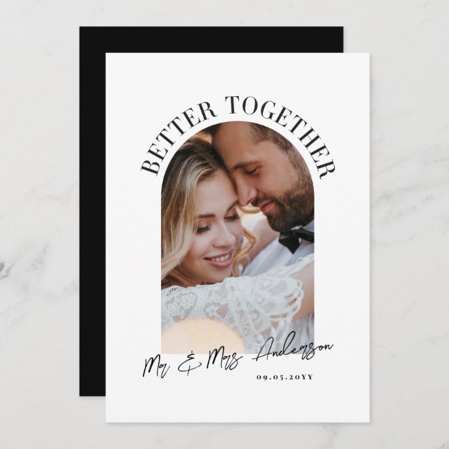 Mejor juntos invitación de boda de fotos de arco (Anverso / Reverso)