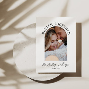 Mejor juntos invitación de boda de fotos de arco