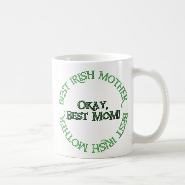Mejor madre irlandesa taza de café a mano izquierd (Derecha)