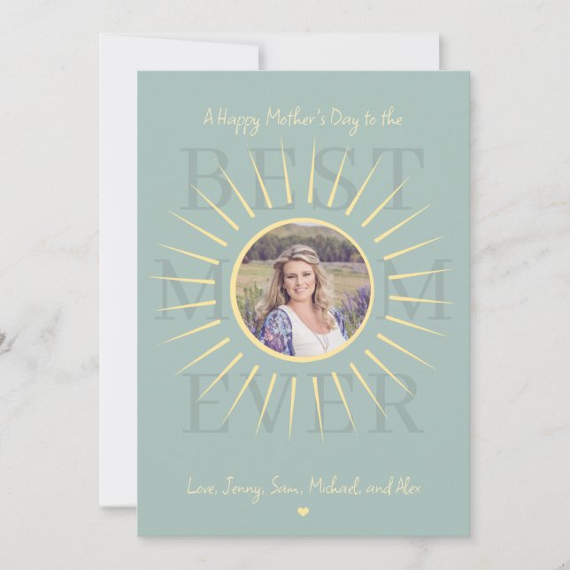 Mejor madre rosa moderna nunca tarjeta de sabio de (Anverso)