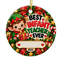 Mejor Maestra de Infantes Siempre Ornamento de Elf