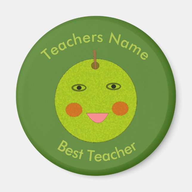 Mejor maestro feliz imán Personalizado Apple (Frente)