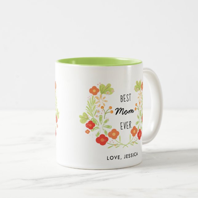 Mejor mamá cada dos tonos de taza de café (Anverso derecho)