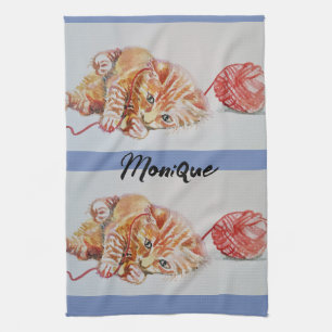 Mejor Mamá Cute gato dibujo Arte Cocina Té Toalla