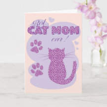 Mejor Mamá De Gato | Tarjeta de felicitación del D