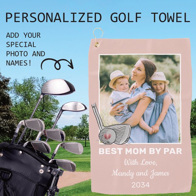 Mejor Mamá De Par Personalizado Photo Golf Toalla (Subido por el creador)
