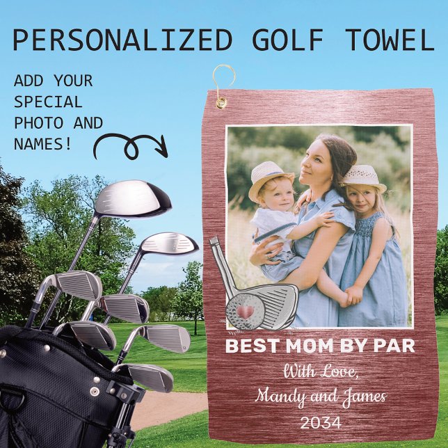 Mejor Mamá De Par Personalizado Photo Golf Toalla (Subido por el creador)